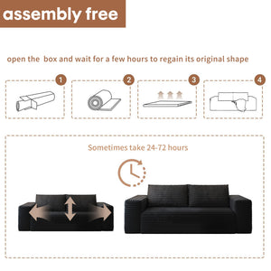 Modular Loveseat Sofa with Memory Foam Deep Seat