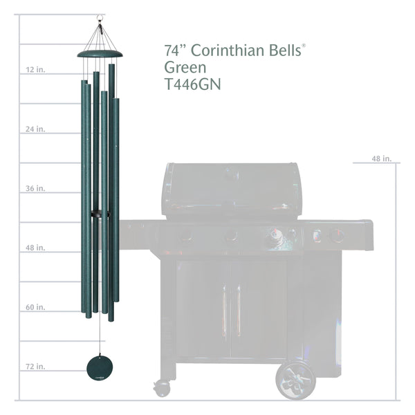 74-Inch Aluminum Wind Chime – Green