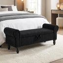 Upholstered Storage Bench with Rolled Arms – 51.5"