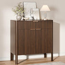 Fluted Buffet Cabinet with Storage – Modern Sideboard with Doors, Drawer & Wood Console