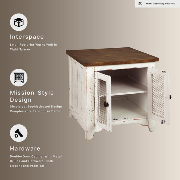 Wystfield Farmhouse End Table with Storage