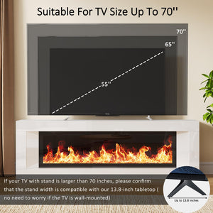 Electric Fireplace TV Stand 63 Inch with 47" Fireplace Insert
