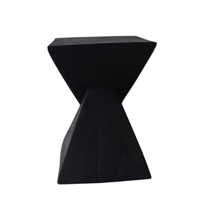 Twisted Hourglass Concrete Accent Table – Indoor Outdoor Side Table