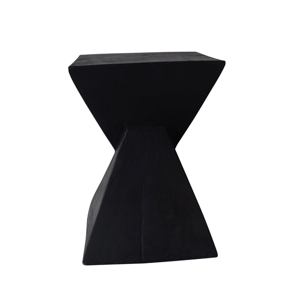 Twisted Hourglass Concrete Accent Table – Indoor Outdoor Side Table