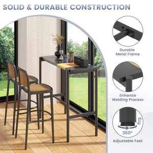 Metal Outdoor Bar Table with Adjustable Footrest