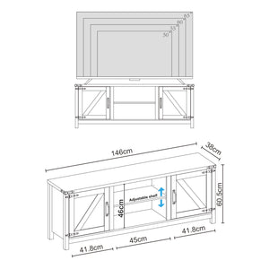 Modern Farmhouse TV Stand with Storage Cabinet