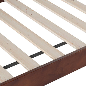 Twin Size Solid Wood Daybed with Curved Beadboard Back