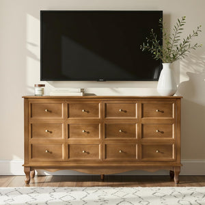 Transitional 4-Door Wood Sideboard with Adjustable Shelves, 58"
