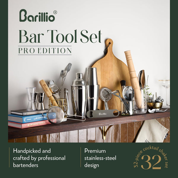 32-Piece Stainless Steel Bartender Kit
