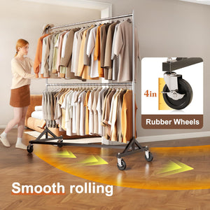 Heavy Duty Z Rack Clothing Rack with Wheels