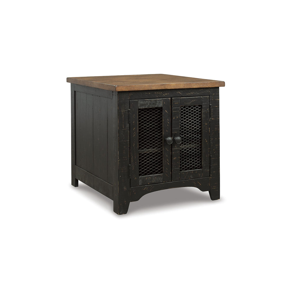 Rustic Farmhouse End Table with Storage Cabinet