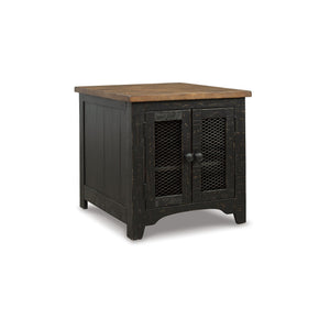 Rustic Farmhouse End Table with Storage Cabinet