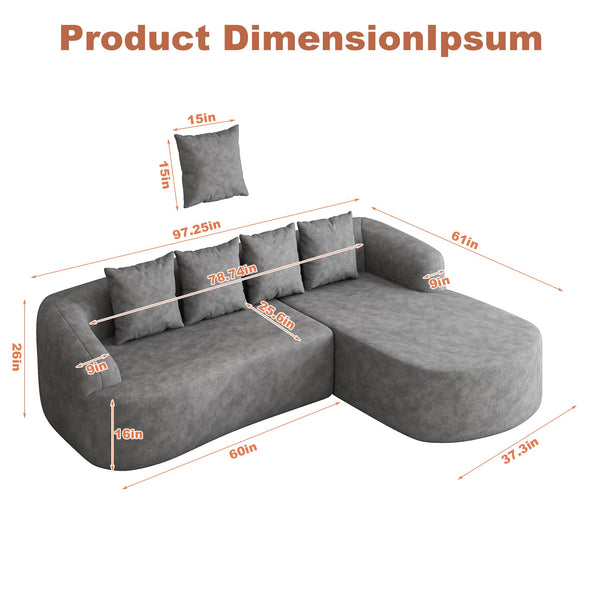 Modular Sectional Sofa with Deep Seat & Chaise
