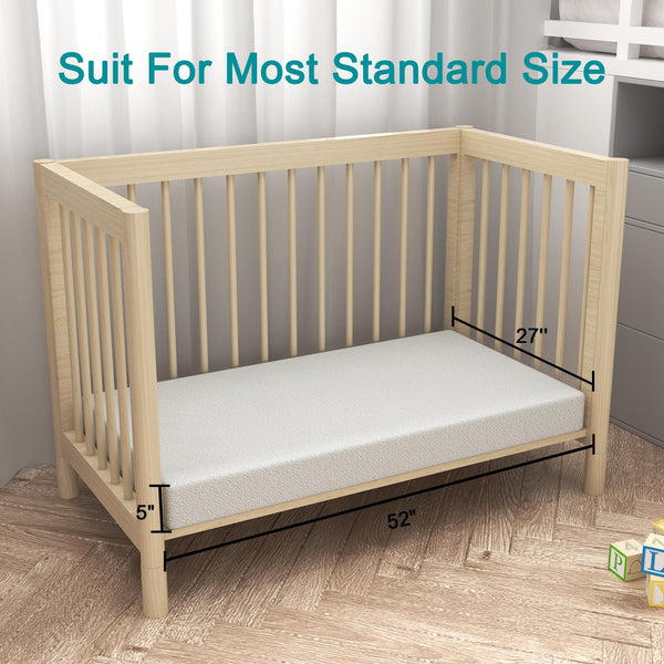 5-Inch Toddler Crib Mattress – Medium Firm, Waterproof & Washable Cover