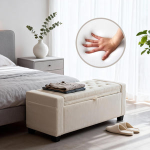Storage Ottoman Bench with Hidden Storage