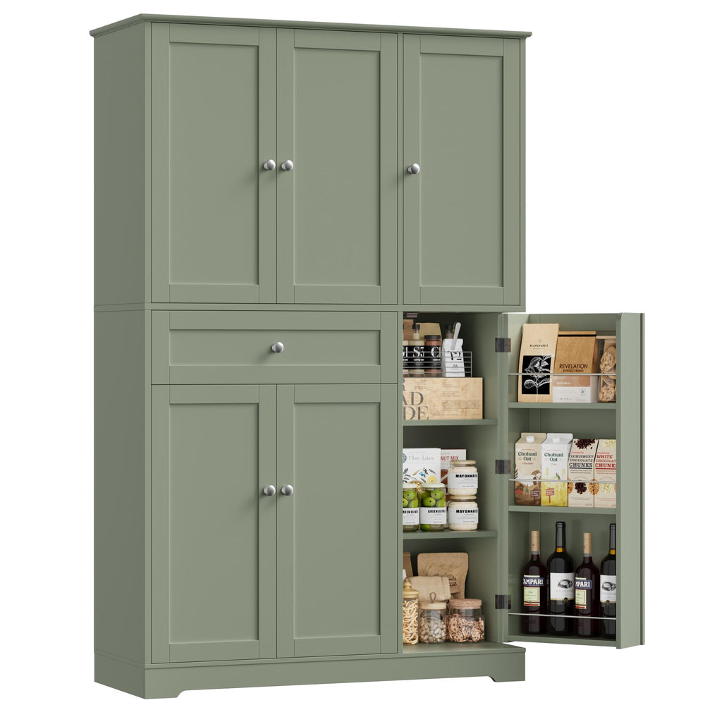 68" Tall Kitchen Pantry Storage Cabinet with Doors & Shelves