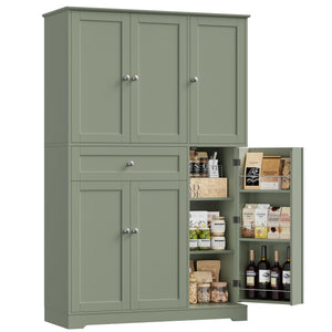 68" Tall Kitchen Pantry Storage Cabinet with Doors & Shelves