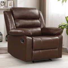 Manual Recliner Chair with Overstuffed Arms & Padded Back
