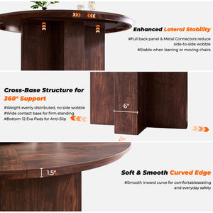 Round Dining Table 47" | Rustic Walnut | Seats 4–6