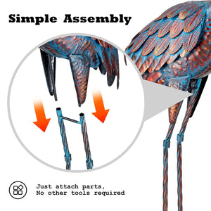 Metal Crane Garden Statues – Outdoor Heron Sculptures, Set of 2
