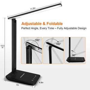 LED Desk Lamp with USB Charging Port