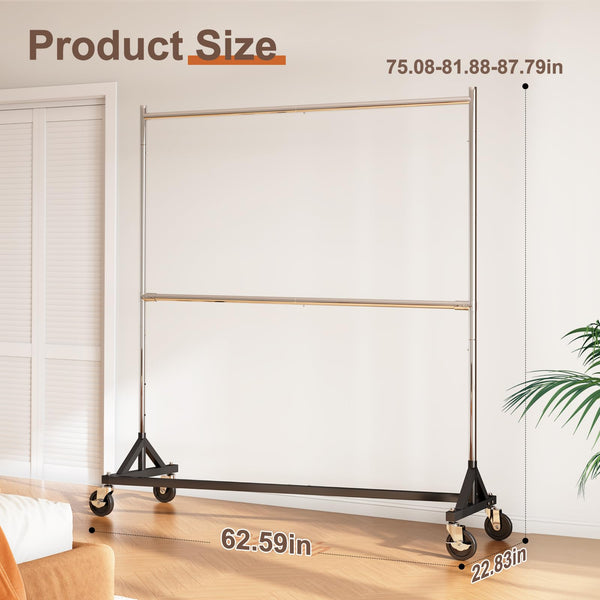 Heavy Duty Z Rack Clothing Rack with Wheels
