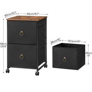 2-Drawer Mobile File Cabinet with Casters