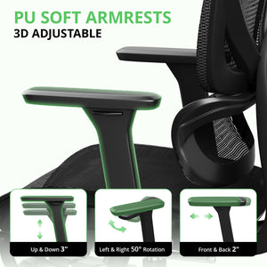 Ergonomic Mesh Office Chair with Footrest & 135° Recline