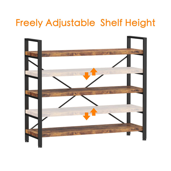 Adjustable Bookshelf with Metal Frame – 3, 4 & 5-Tier