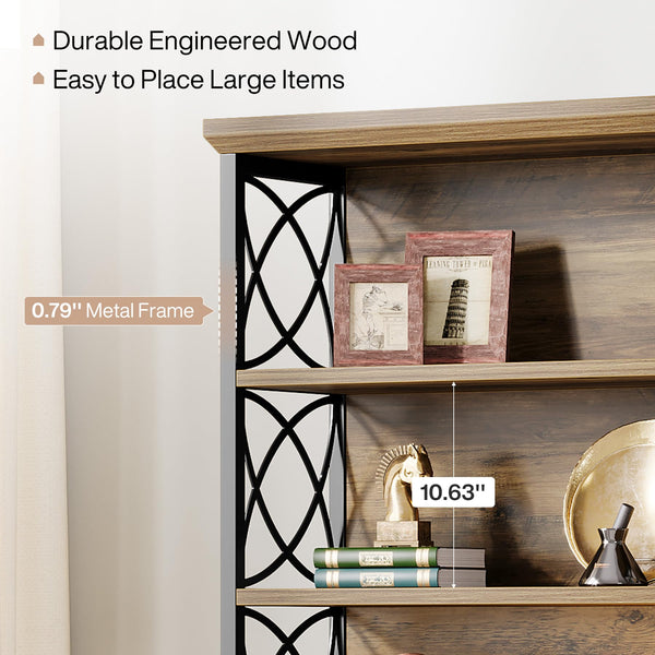 6-Tier Industrial Bookcase Set of 2, 73" Tall