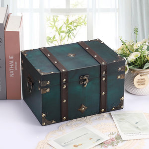 Vintage Wooden Treasure Chest Box