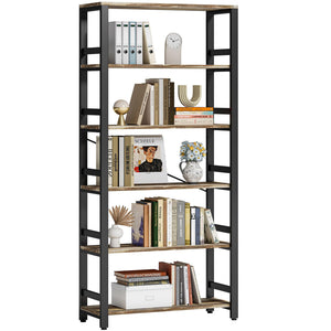 6-Tier Industrial Bookshelf, 31.5" Wide