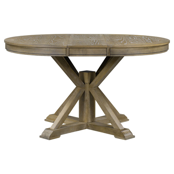 Round Extendable Dining Table with Butterfly Leaf