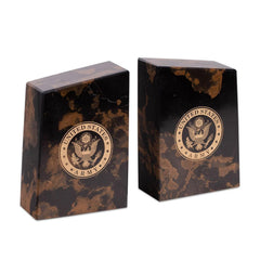 Tiger Eye Marble Military Bookends Set of 2