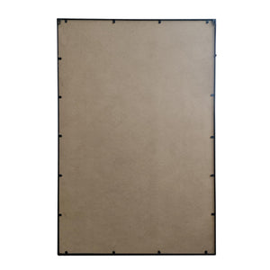 Large Arched Grid Wall Mirror – Matte Black Metal Frame