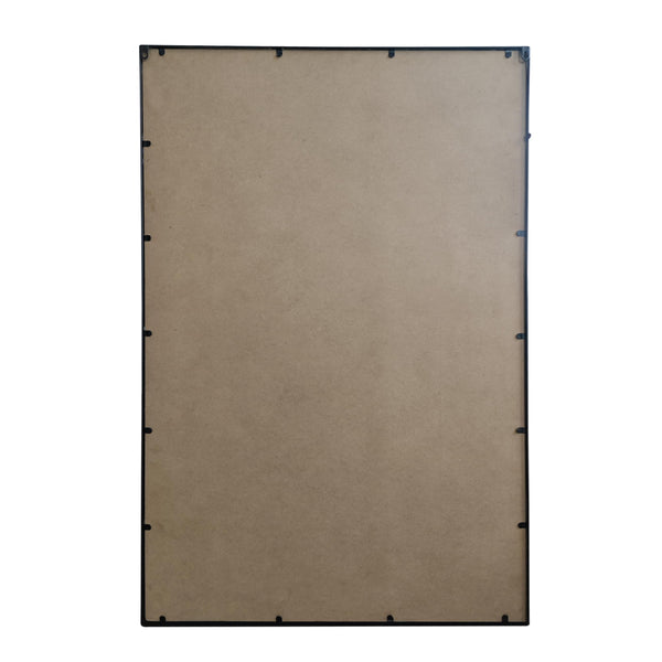 Large Arched Grid Wall Mirror – Matte Black Metal Frame