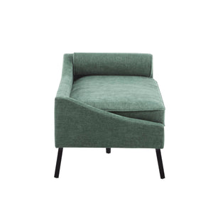 Mid-Century Chaise Lounge Sofa with Rolled Accent Pillow