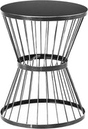 16" Steel Patio Side Table with Hourglass Design