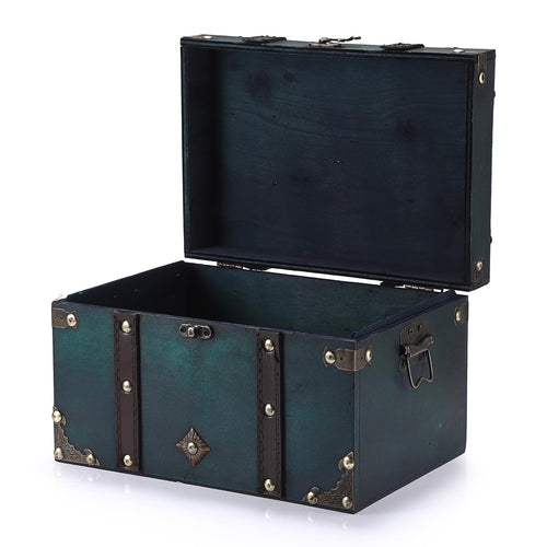 Vintage Wooden Treasure Chest Box