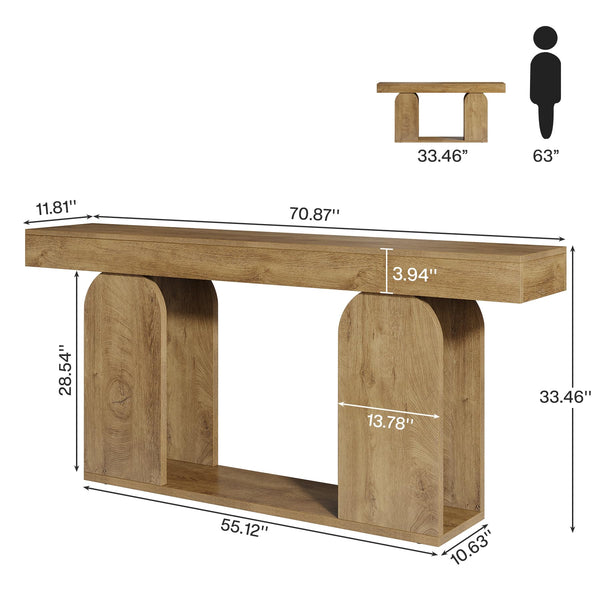 70.9-Inch Extra Long Sofa Console Table with Storage Shelf