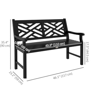 Outdoor Wood Patio Bench – 2-Person, 46" W