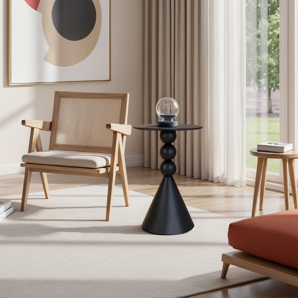 Round Metal Accent Side Table