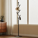 Metal Coat Rack Freestanding with 8 Hooks and Rectangular Base