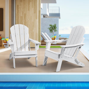 Folding Adirondack Chairs Set of 2 with Cup Holder