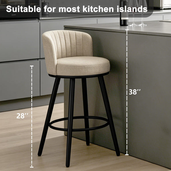 Swivel Bar Stools with Back & Footrest