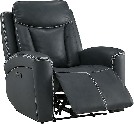 Super Zero-Gravity Power Recliner Chair with Genuine Leather & Dual Motors
