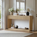 59" Fluted Console Table with Drawers & Storage