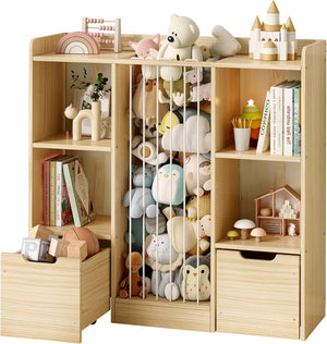 Kids Toy Storage Organizer — 6-Cube Shelf with Drawers & Stuffed Animal Zoo