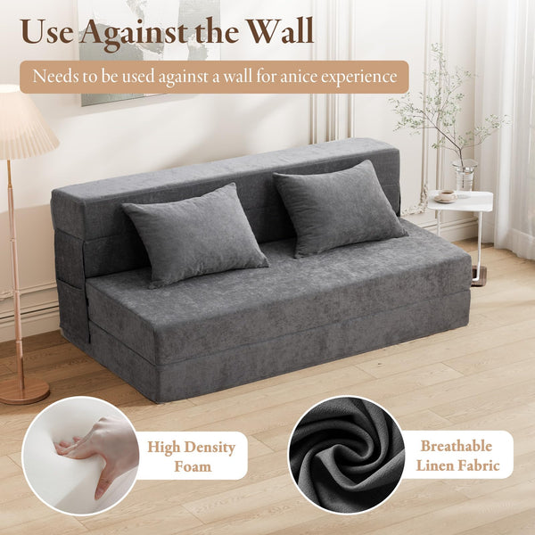Folding Sofa Bed with Memory Foam – Convertible Sleeper Chair