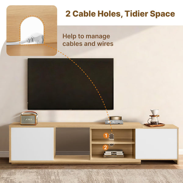 Extendable TV Stand for TVs up to 90 Inches with Storage Cabinets